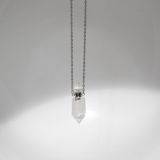 Clear Quartz Crystal Bottle Necklace